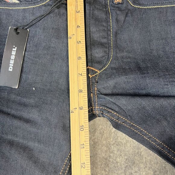 Diesel Viker Mens Jeans Size 26 L30 100% Cotton 100% Cow Leather Patch Dark Wash - Picture 12 of 16